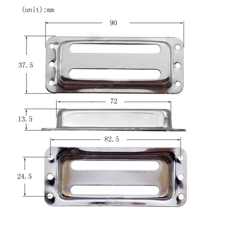 JD.Moon Set of 2pcs Electric Guitar Pickup Humbucker with Brass cover 6 String Chrome Small Pickup - Image 4